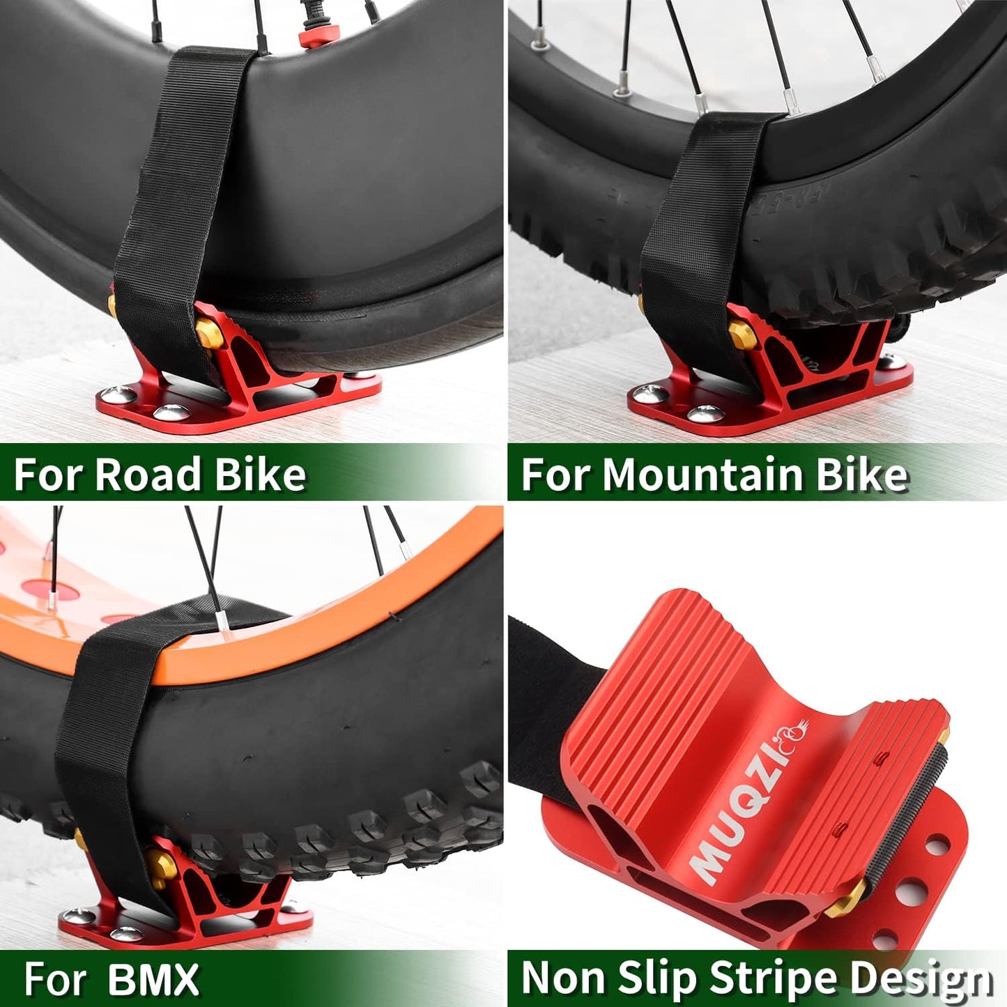 MUQZI Bike Car Roof Rack - Rear Wheel Mount Carrier Stand for Easy Installation - Red