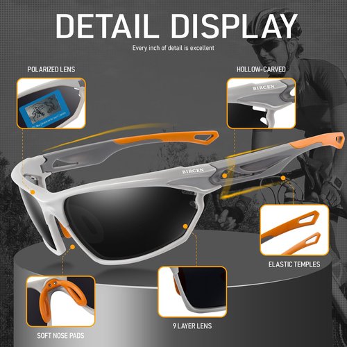 BIRCEN Polarized Sunglasses for Men UV - Protection Classic Shades for Driving Sports Fishing with Al-Mg Metal Frame