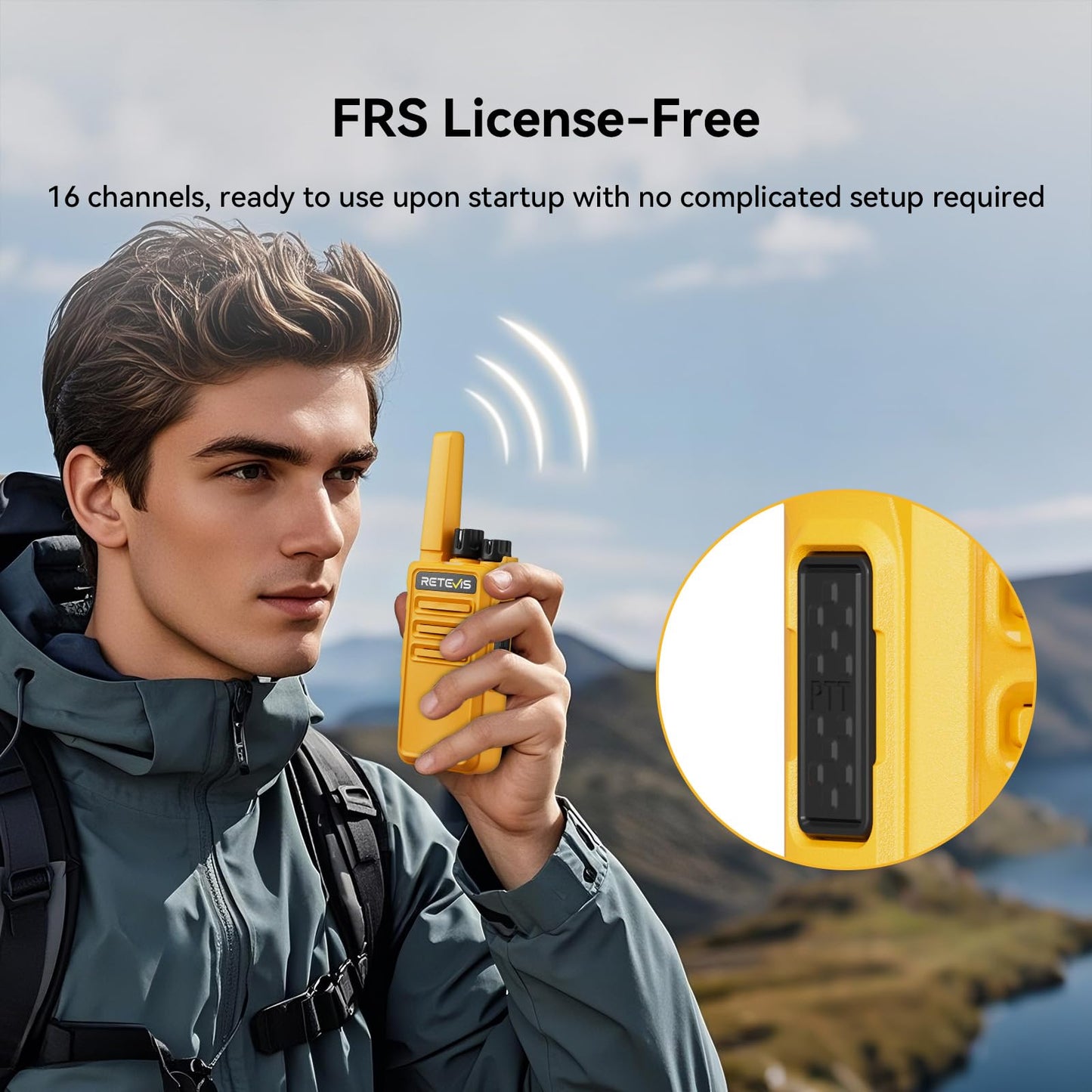 Retevis RT68 Walkie Talkies Rechargeable, Rugged Radios Walkie Talkie Long Range for Adults, Portable FRS 2 Way Radios, VOX Handsfree, 1200mAh Battery USB Charging for Outdoor Hiking Cycling (4 Pack)