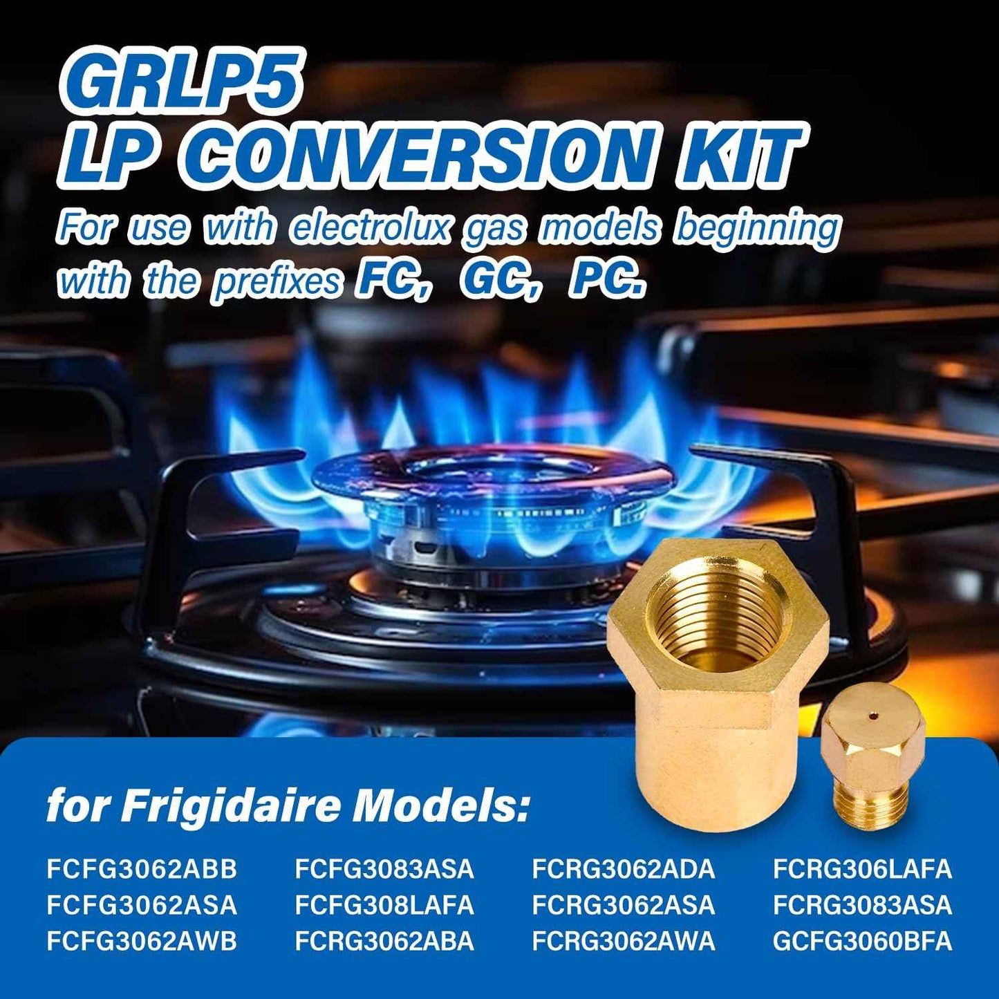 GRLP5 ™ Range Natural Gas to Propane LP Conversion Kit, Conversion Replacement Compatible with Frigidaire replace A22390101 316243720 316243721 316243723 4980407 AP7213138