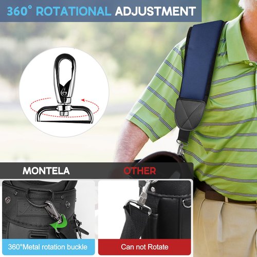 Golf Bag Strap Replacement Golf Bag Shoulder Strap Star Single Padded Shoulder Strap Adjustable Golf Bag Straps Waterproof Star Golf Bag Backpack Straps (Blue)