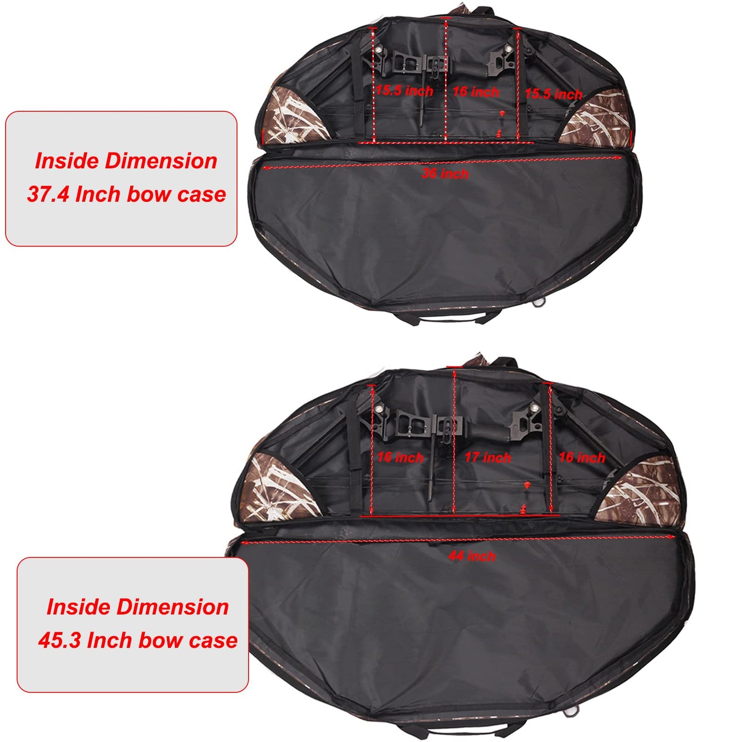 SOPOGER Lightweight Soft Compound Bow Case with Pockets, 600D Water-Resistant Archery Backpack Bow Bag for Hunting (Black, 37.4 inch)