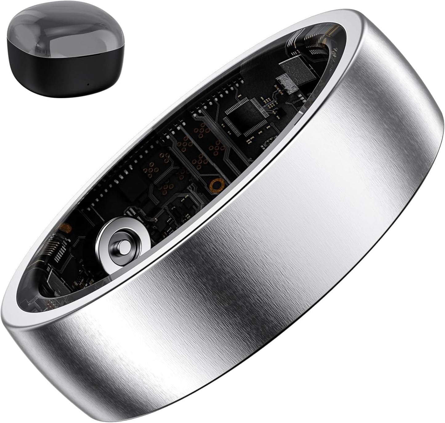 Smart Ring by [Brand Name] - Health & Fitness Tracker with Sleep Monitoring, SpO2 & Heart Rate | Silver Size 7