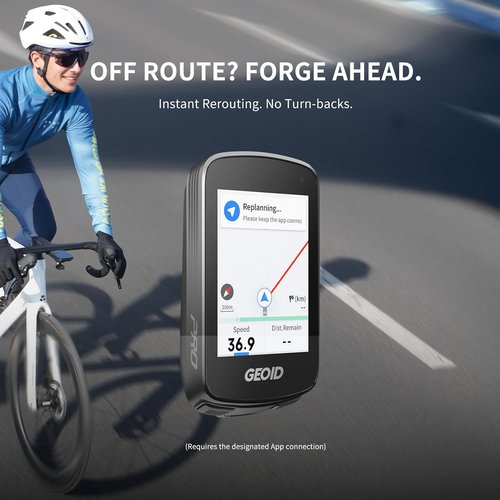 GEOID CC700 Wireless Bike Computer - 2.8" Color Screen, Route Navigation, WiFi Sync, Fast GPS