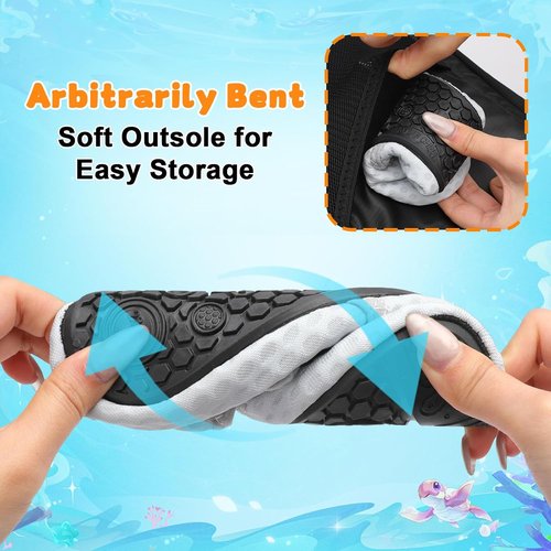 LeIsfIt Kids Water Shoes - Quick Dry Aqua Socks for Boys & Girls | Breathable Non-Slip Swim Footwear