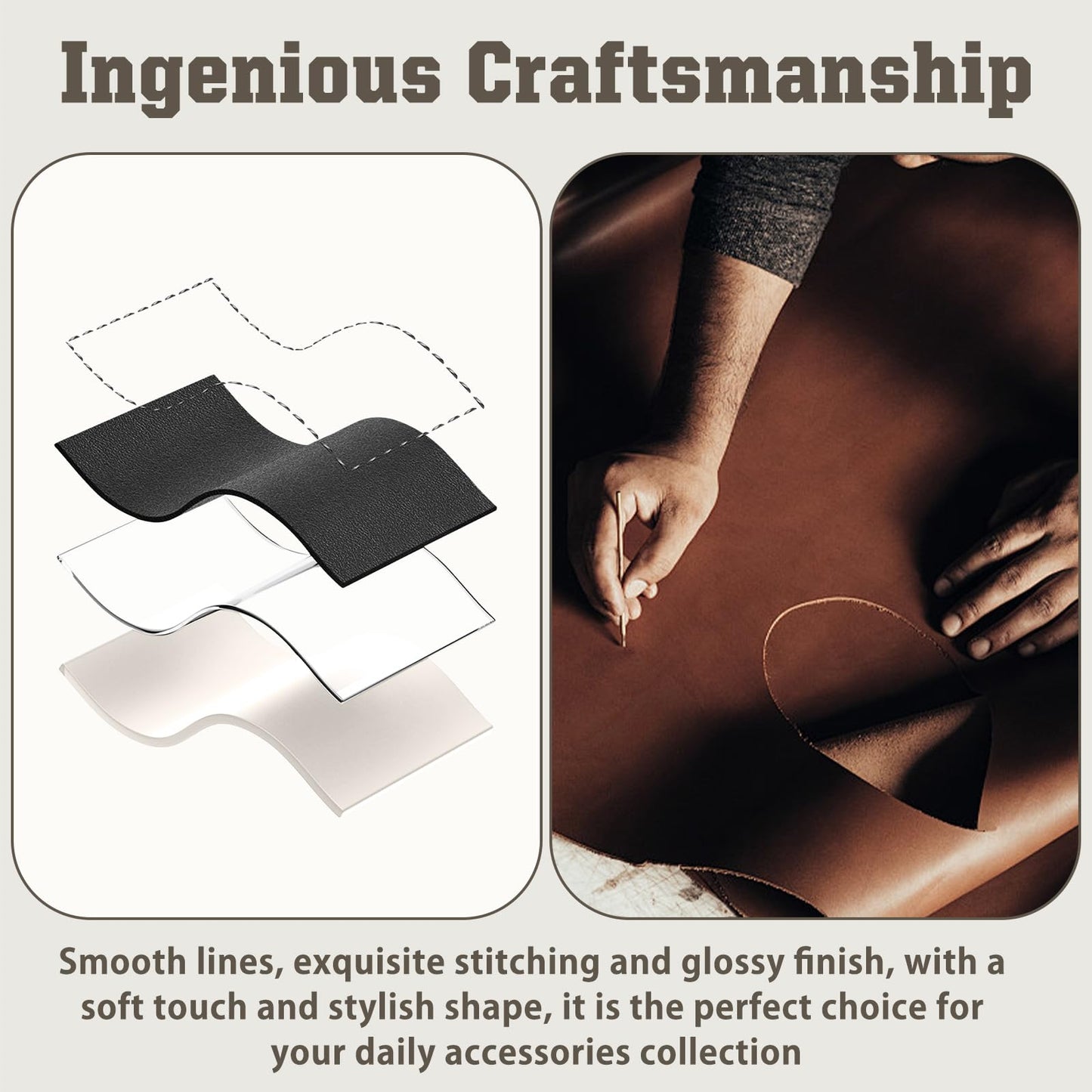 Slim Leather Watch Bands Compatible with Garmin Forerunner 570 42mm/Vivoactive 6/5/3/Venu Sq 2/Venu Sq/Forerunner 165,20mm Wristband,Replacement Stylish Slim Wristband Strap for Women Men Black