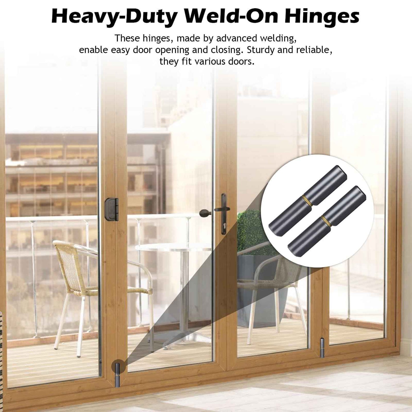 20 Pack 3 Inch Weld On Barrel Hinges, Heavy Duty Carbon Steel Detachable Hinge for Metal Swing Doors, Gates, Trailer Ramps, and Driveway Gates, 360° Rotating Bullet Hinges with Low Friction Pin