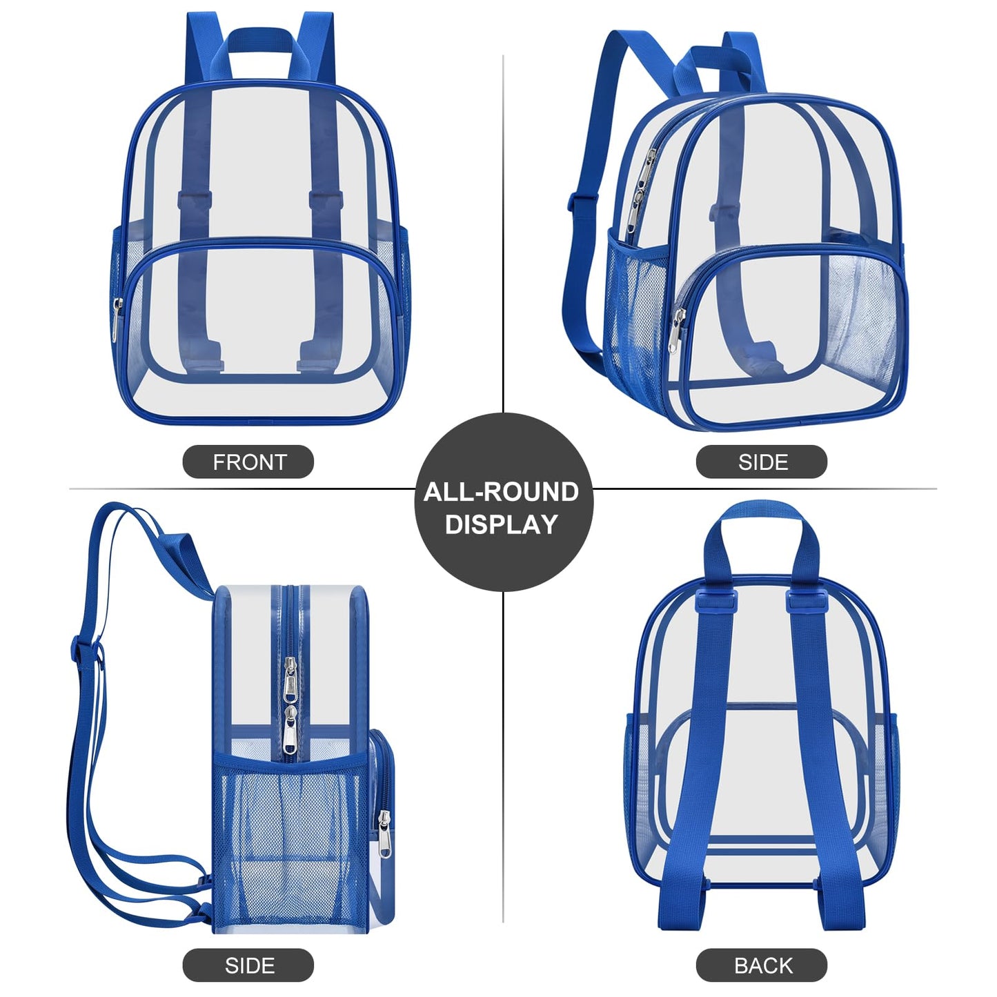 USPECLARE Clear Backpack for Stadium Events Small Clear Backpack 11.5x9.5x6 for Concert Sport Events Work Travel