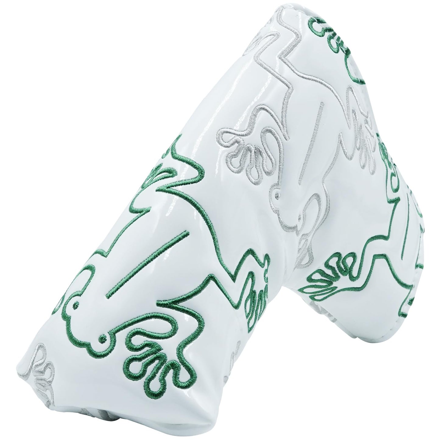 Gbourly Golf Club White Frog Blade Putter Cover Magnetic Closure PU Leather Headcover