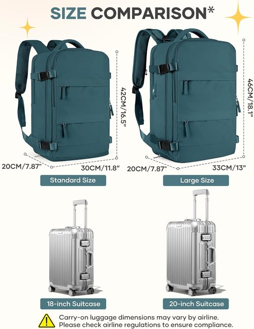 Coofay Travel Backpack - Airline Approved Waterproof Carry-On Bag for Men & Women | Casual Daypack