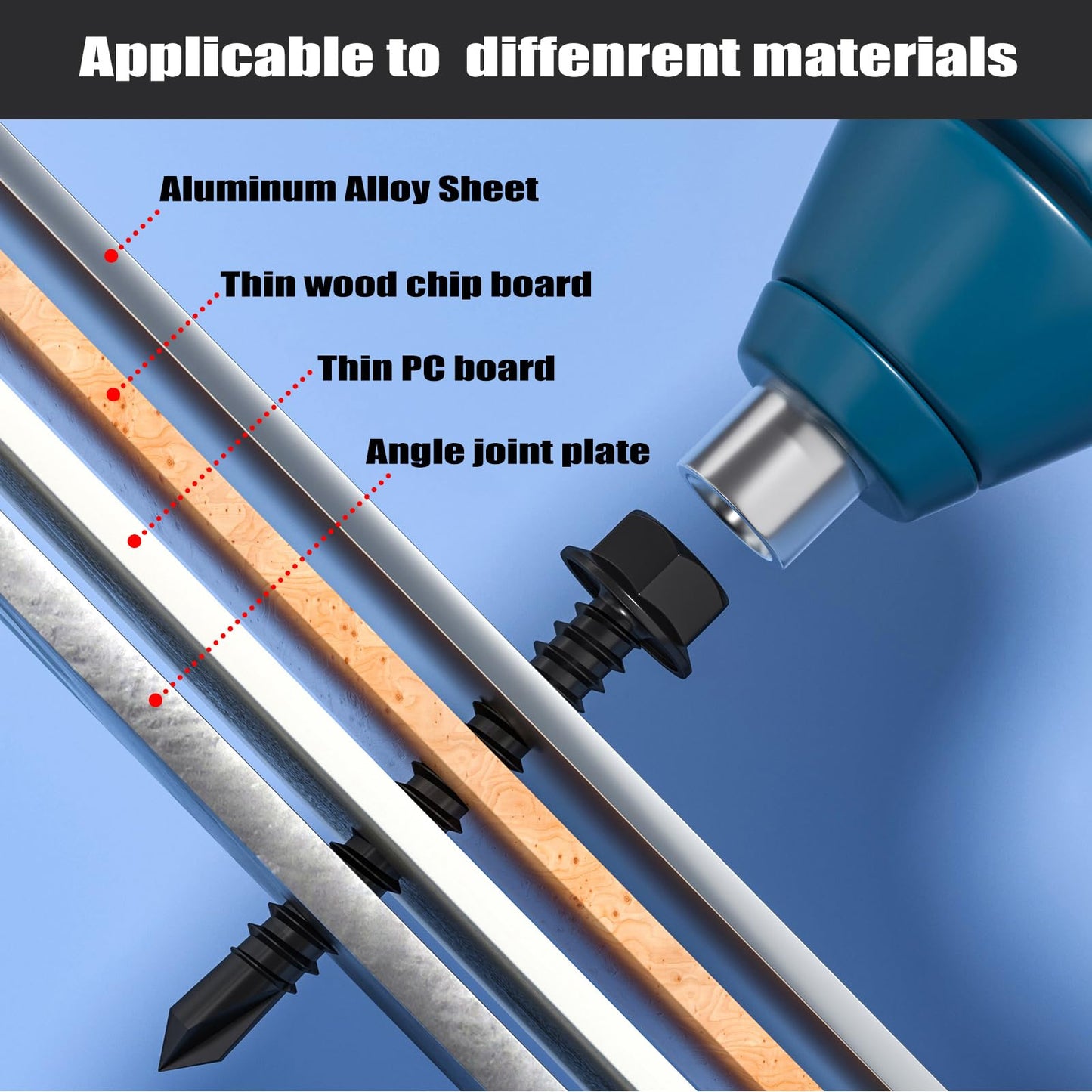 VGBUY 220Pcs #8 x 1/2" Self Drilling Screws for Metal,410 Stainless Steel Black Zinc Plated,Self Tapping Sheet Metal Screws,Hex Washer Head