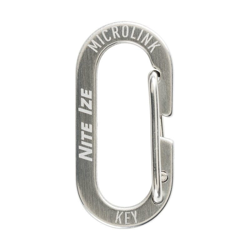 Nite IZE MicroLink Carabiner, Stainless Steel Mini Key Rings for Keys Fobs MultiTools and More, 4 Pack
