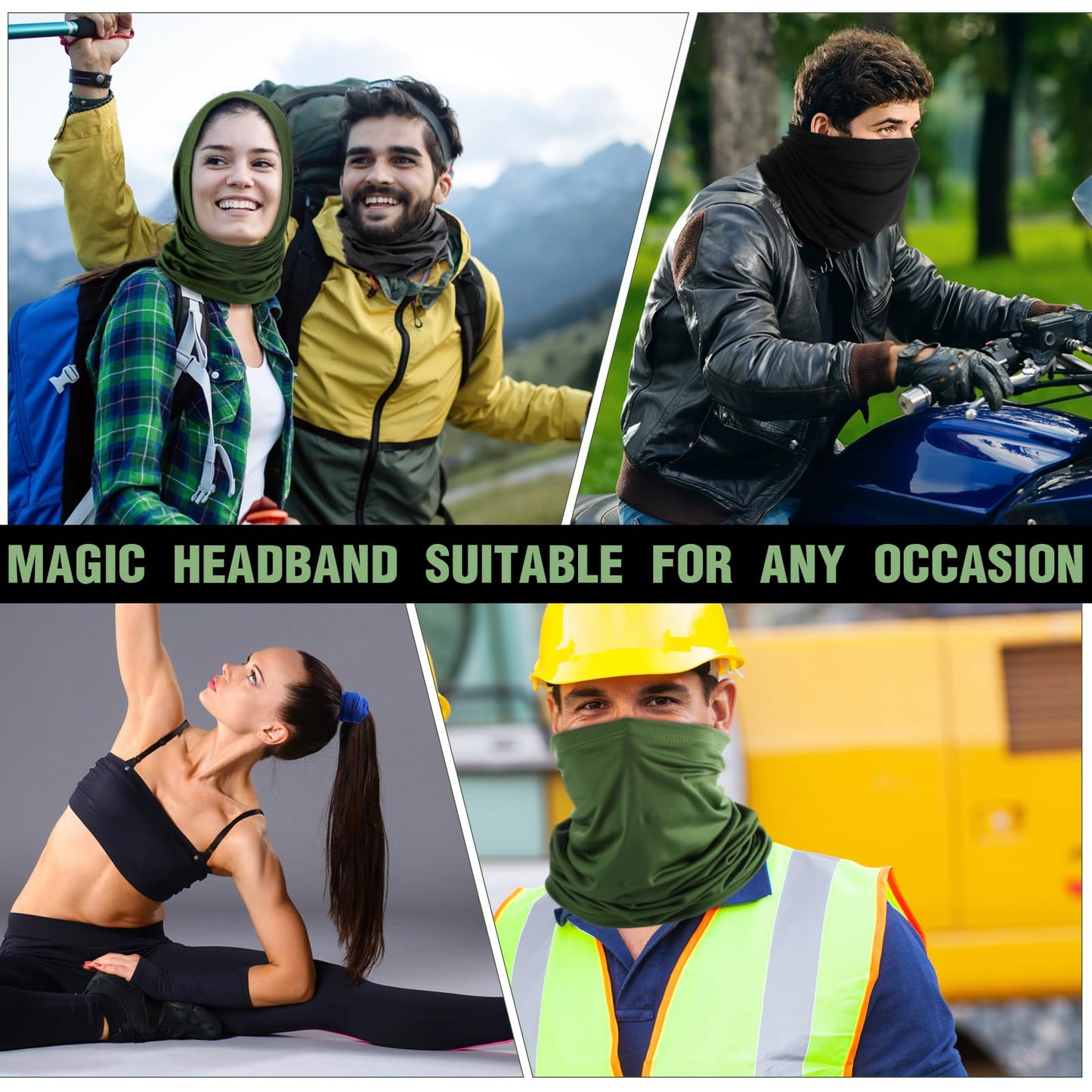 Jeere 40 Pcs Neck Gaiter Bulk Summer Face Mask UV Protection Face Cover Scarf Balaclava Bandana for Men Women Sports Running(Dark Color)