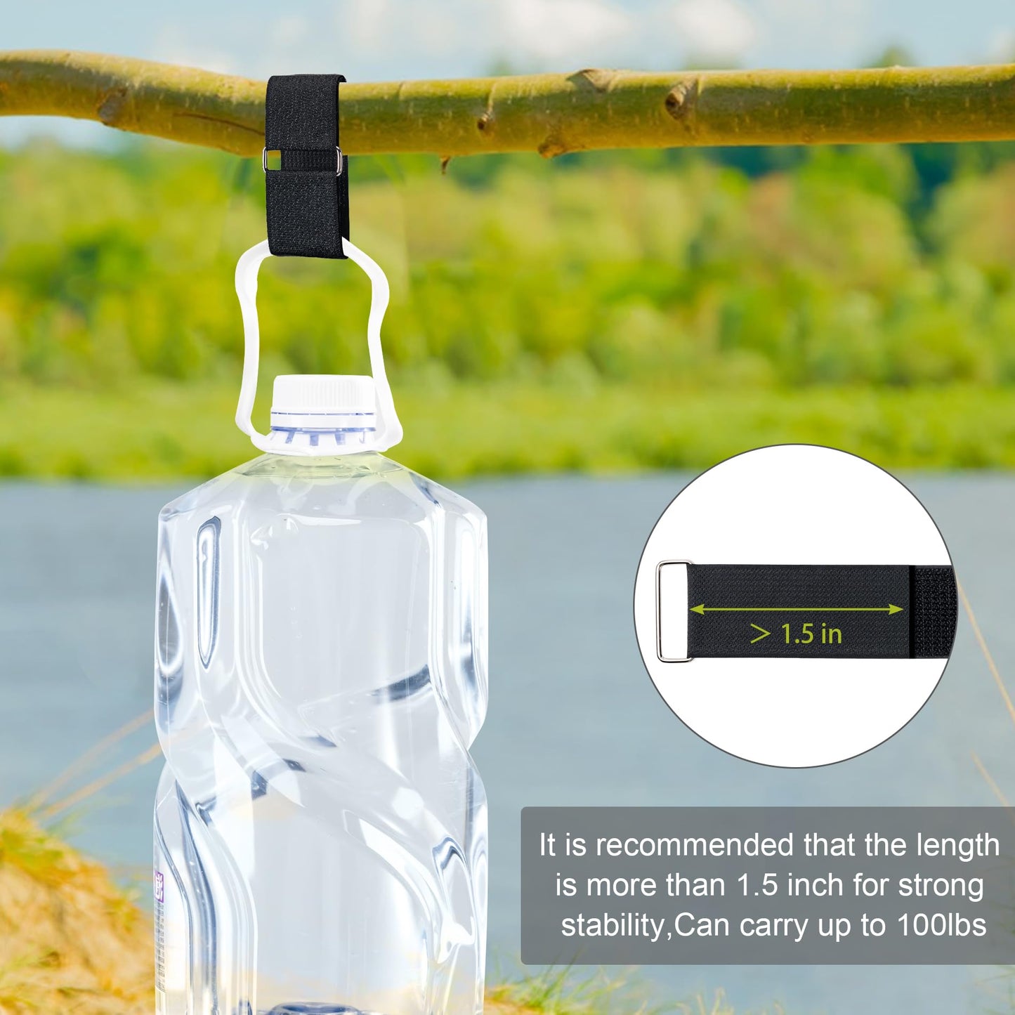 2" x16Ft Hook and Loop Straps with 12 Metal Buckles, Adjustable Fastening Cable Straps, Free Cut Length, Reusable Nylon Cable Ties for Organizer or Storage, 2 inch Wide Black