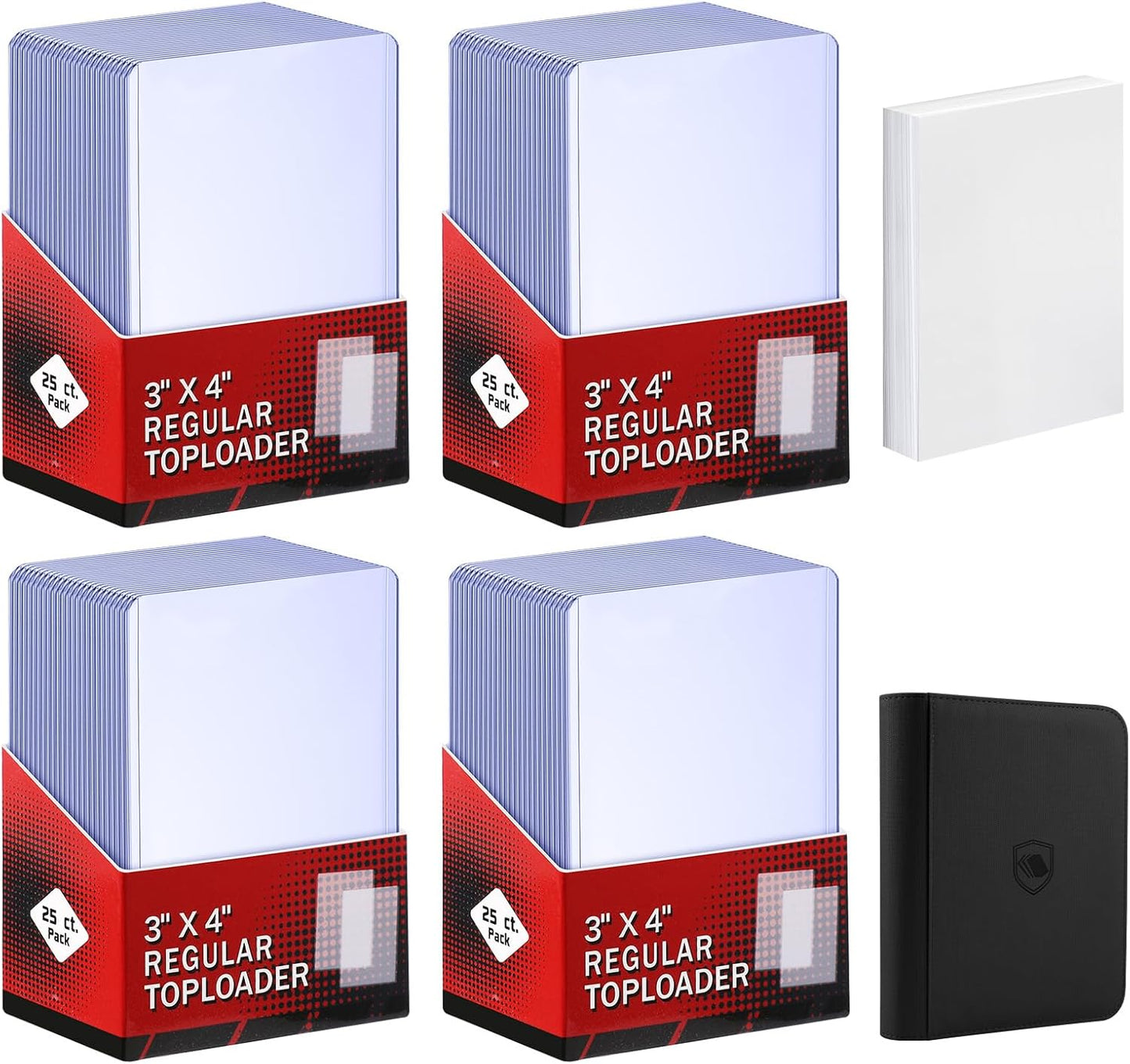 Skiennix 200 Card Sleeves Top Loaders - Durable 3" x 4" Baseball Card Protectors with 96 Pockets