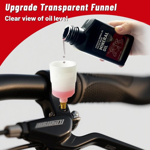 BIBOKLTIY Brake Bleed Kit for Shimano, TEKTRO, TRP Hydraulic Disc Brakes, Bike Brake Bleed Kit with Brass Connector, 150 ML Mineral Oil Brake Fluid