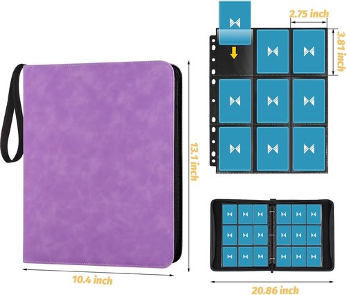 GERMUN 720 Card Binder - Premium 9 Pocket Double-Sided Album for MTG, TCG & Sports Cards | Light Purple