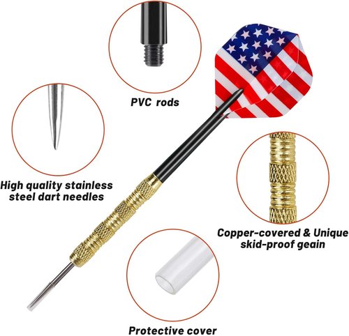 Accmor Steel Tip Darts - 18 Grams Professional Metal Darts Set for Ultimate Precision and Performance