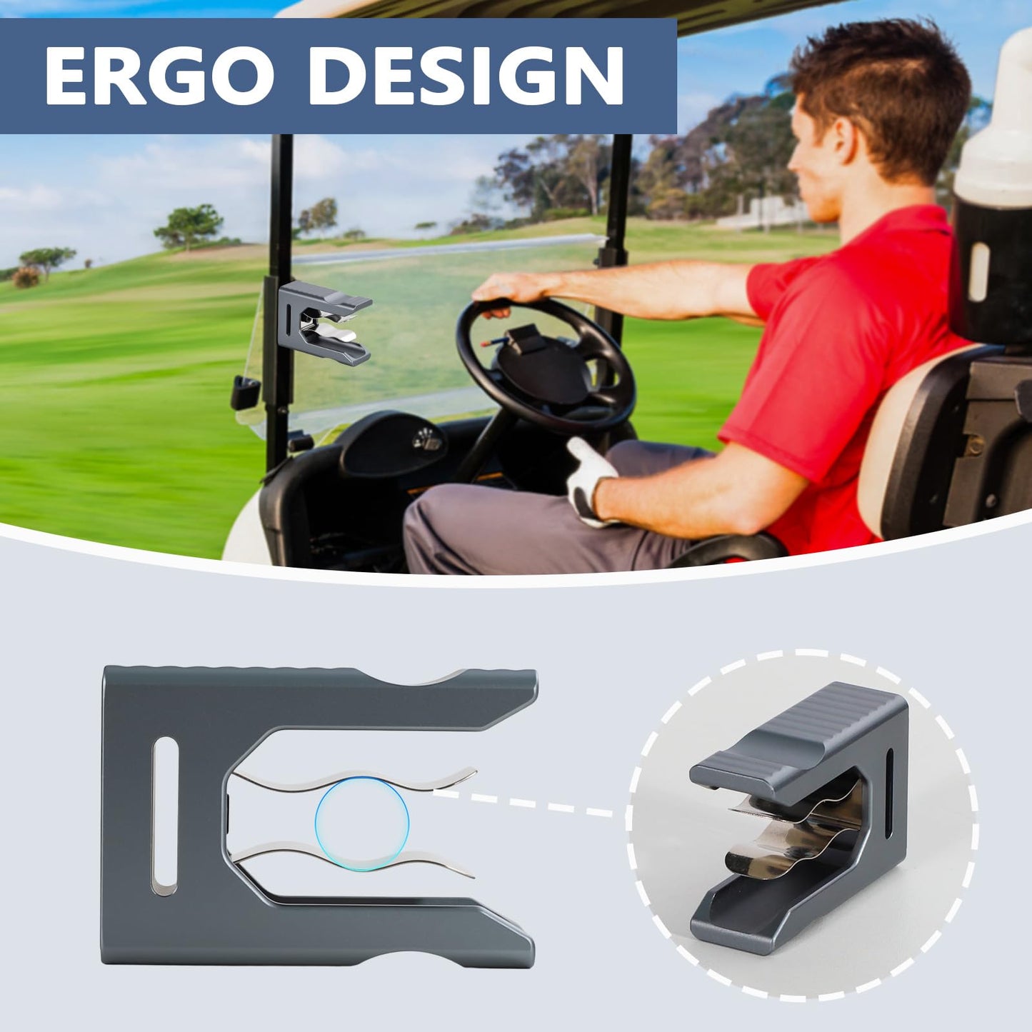 Lifarsculp Magnetic Holder for Golf Carts, Sturdy Aluminum Alloy & Stainless Steel. Secures Gear on Golf Carts, Beach Chairs, Fishing Rods, Boats, Patio & More!