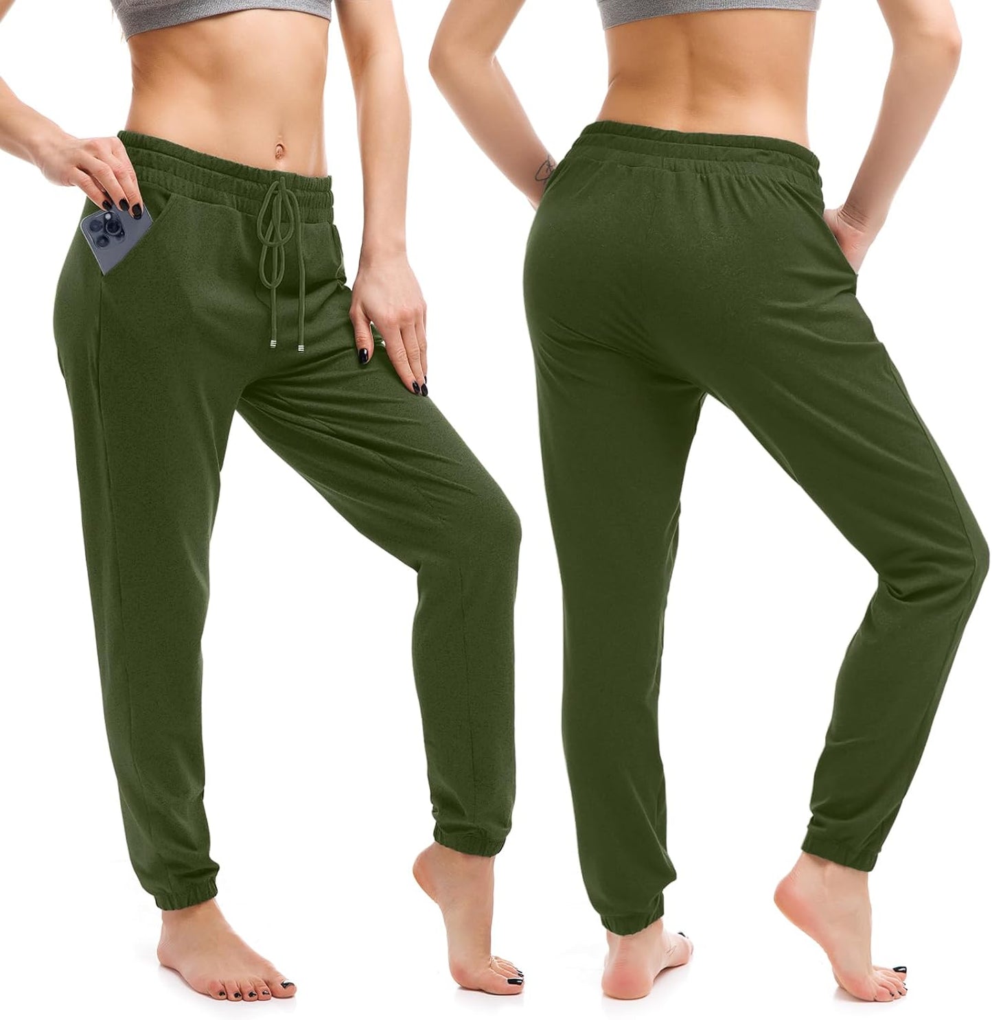 Walifrey Women's Joggers - Comfortable Drawstring Sweatpants with Pockets for Lounging & Workouts