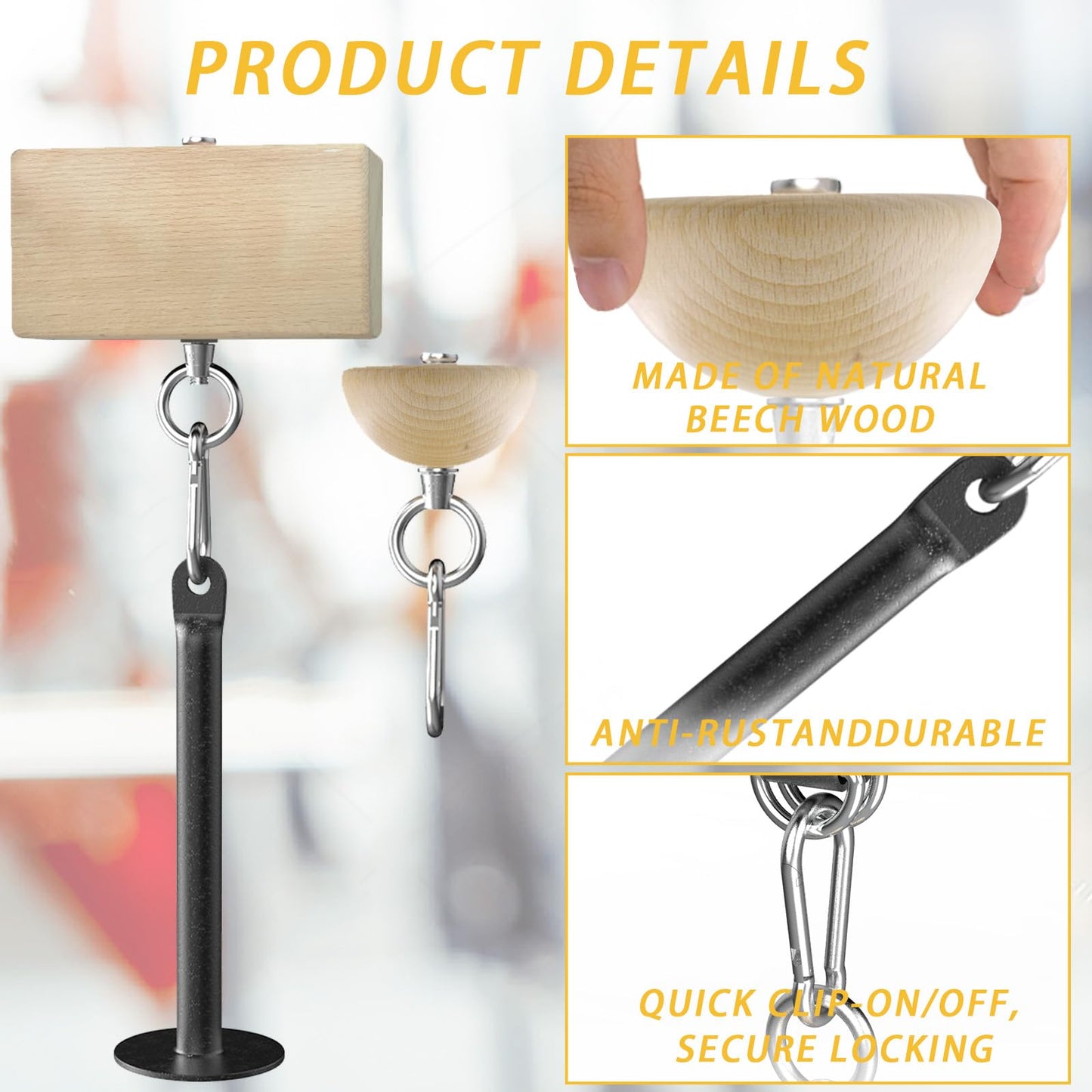 Lights Mountain Grip Strength Training Kit – Beech Wood Pinch Block & Half-Sphere Ball with Loading Pin – Hand, Finger, Forearm Workout Set for Climbing, Lifting, Fitness Training