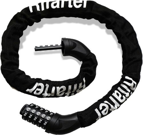 Heavy Duty Bike Lock Chain by [Brand Name] - 5-Digit Combination Anti-Theft Security Lock | 3.2 Feet Long, Black