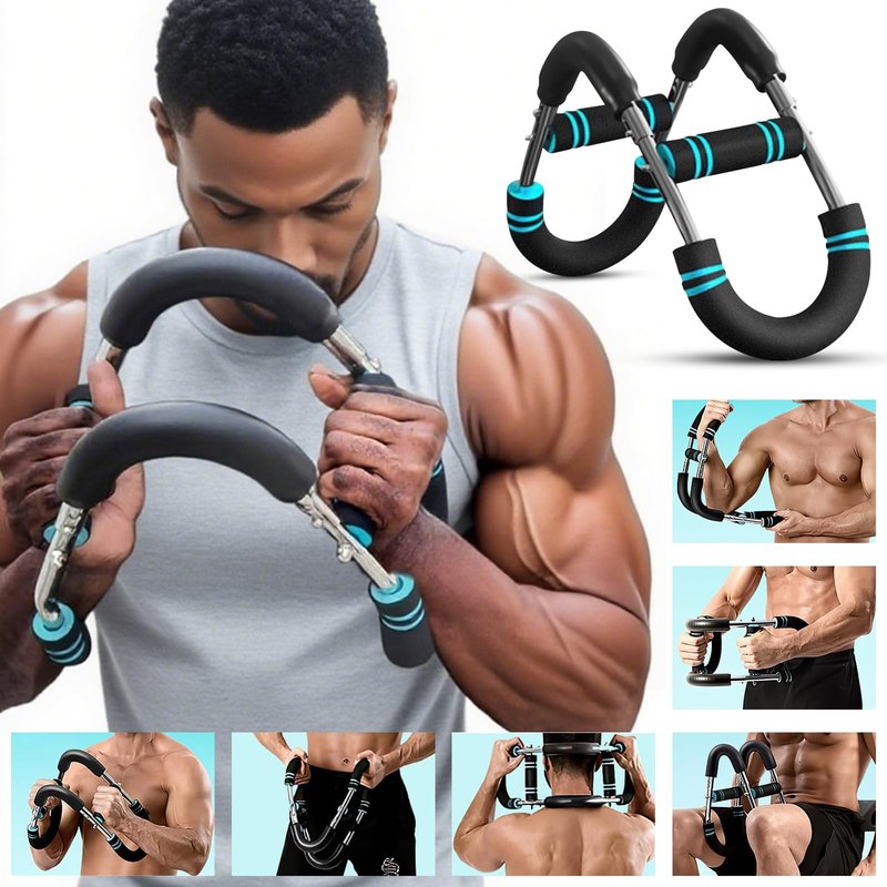 Twister Arm Trainer, Adjustable Chest Workout Equipment, Arm Trainer for Men, Portable Power Twister Bar, Detachable Design Fitness Anywhere (Blue, 40-100lb)
