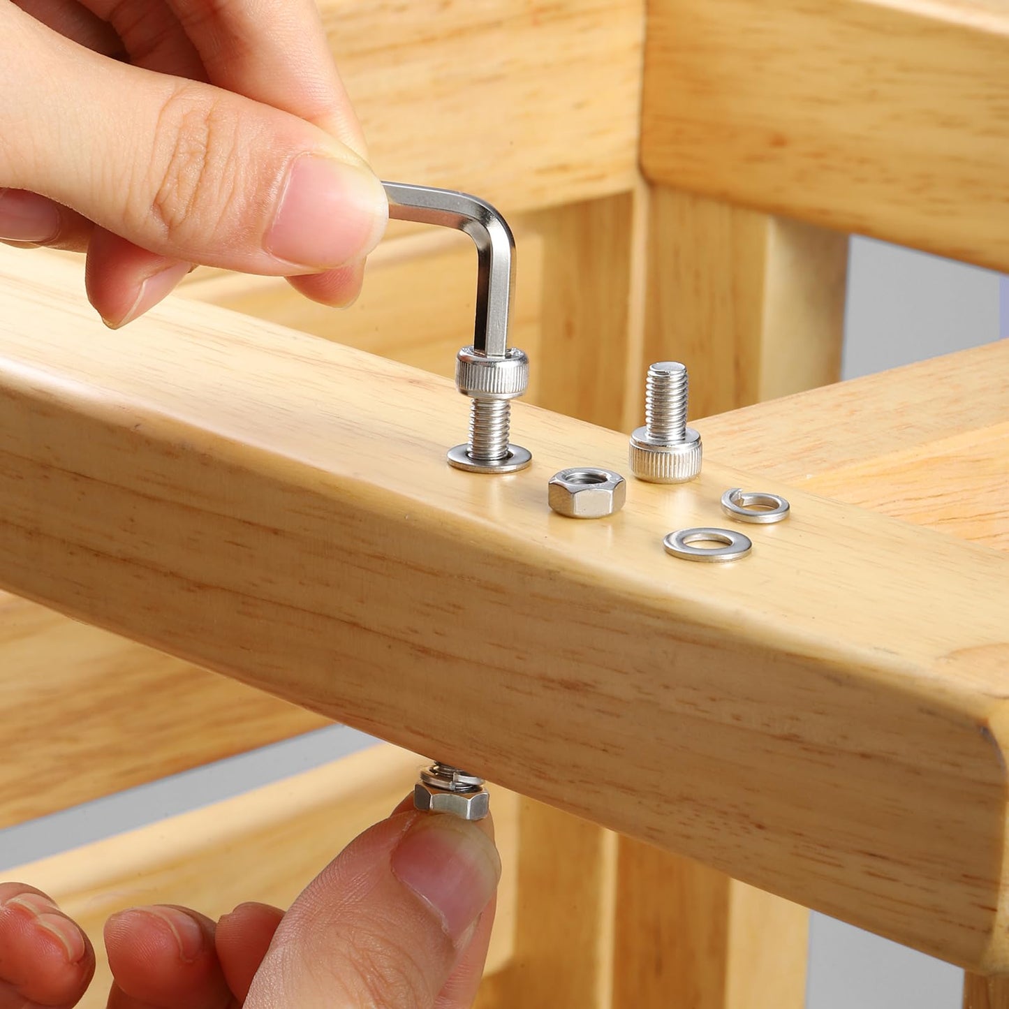 BNUOK 288 PCS M5 Screws Assortment Kit, 304 Stainless Steel M5 Bolts Kit, M5x 8/12/16/20/25/30mm, Hex Socket Head Cap Screws Bolts Nuts Washers Set