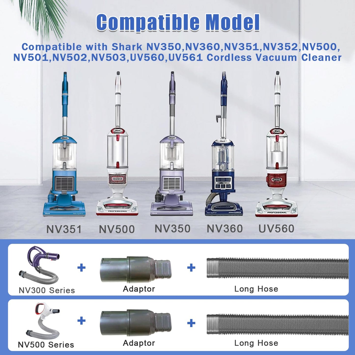 Dryer Vent Cleaner Kit for Shark NV350, NV351, NV352, NV353,NV360,NV500, NV501 Vacuum Attachment with Dryer Lint Brush and Hard Bristle Crevice Brush for Dryer Vent Replacement Parts