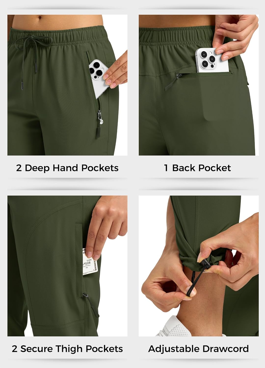 Willit Women's Hiking Pants - Lightweight Quick-Dry Cargo Design | Water-Resistant with Pockets