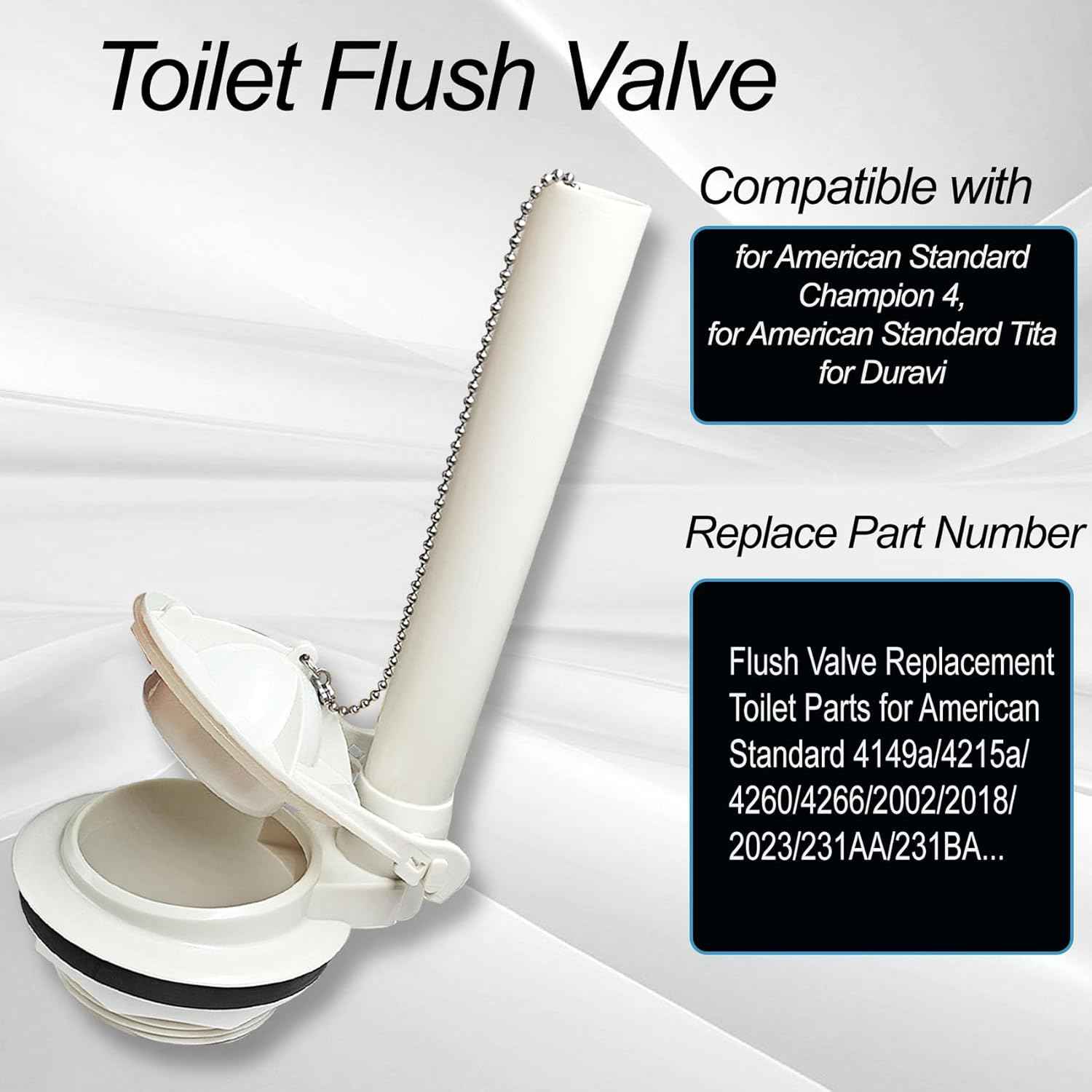 American Standard Champion 4 Toilet Flush Valve Replacement Kit - Includes Flapper & Gasket