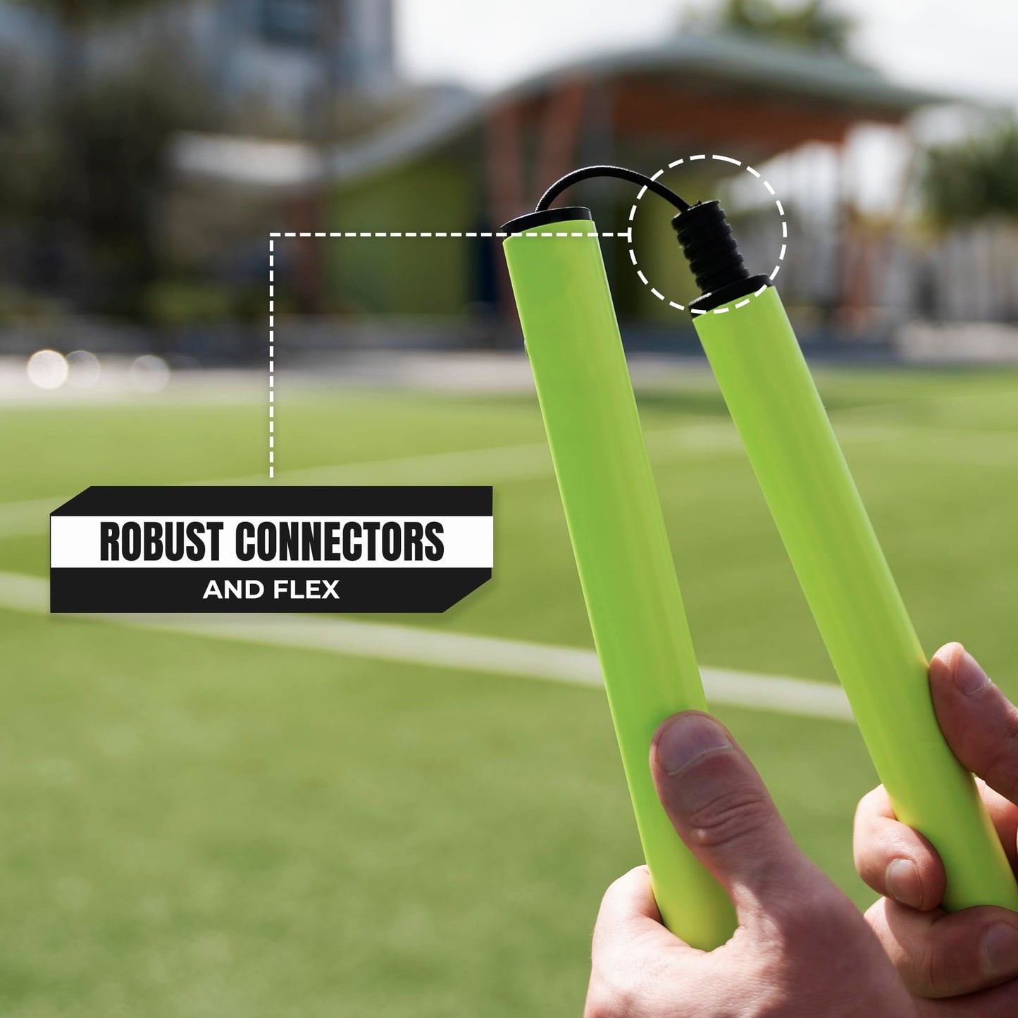 ORKZ Soccer Agility Poles 6ft - Slalom Speed Training Set with Rubber Bases, Spring Loaded, Ground Spikes and Carry Bag - Multifunctional Soccer Training Kit 8 Pack