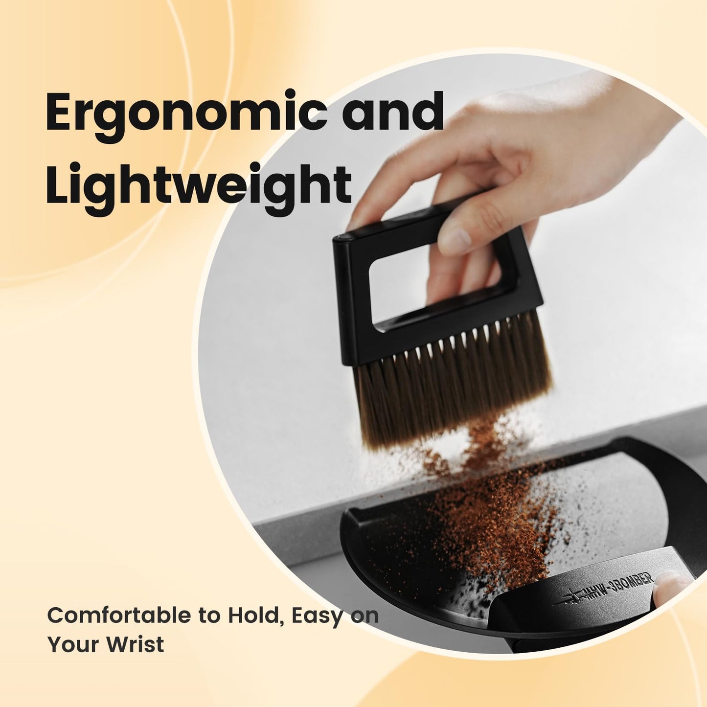 MHW-3BOMBER Small Coffee Brush, Hand Broom and Dustpan Set, Magnetic Small Brush and Dustpan Set Soft Bristles, Dust Pan Brush for Home Kitchen Coffee Counter Office, B5188B