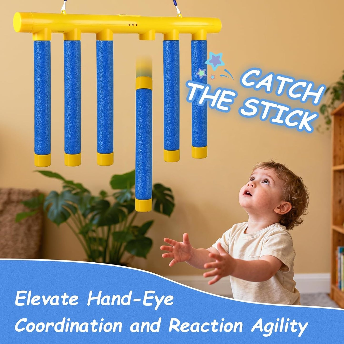 Skiennix Falling Game Stick - Family Fun Reaction Time Training for Kids & Adults | Travel-Friendly