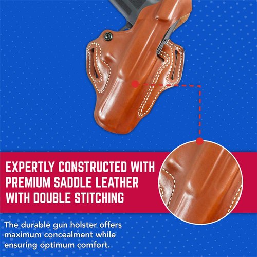 Desantis Thumb Break Mini Slide Holster, Outside The Waistband Gun Holster, Fits RUGER-57 with RED DOT Sight, RUGER-57 Without RED DOT Sight, Adjustable Tension Device, Right-Hand Draw, Tan