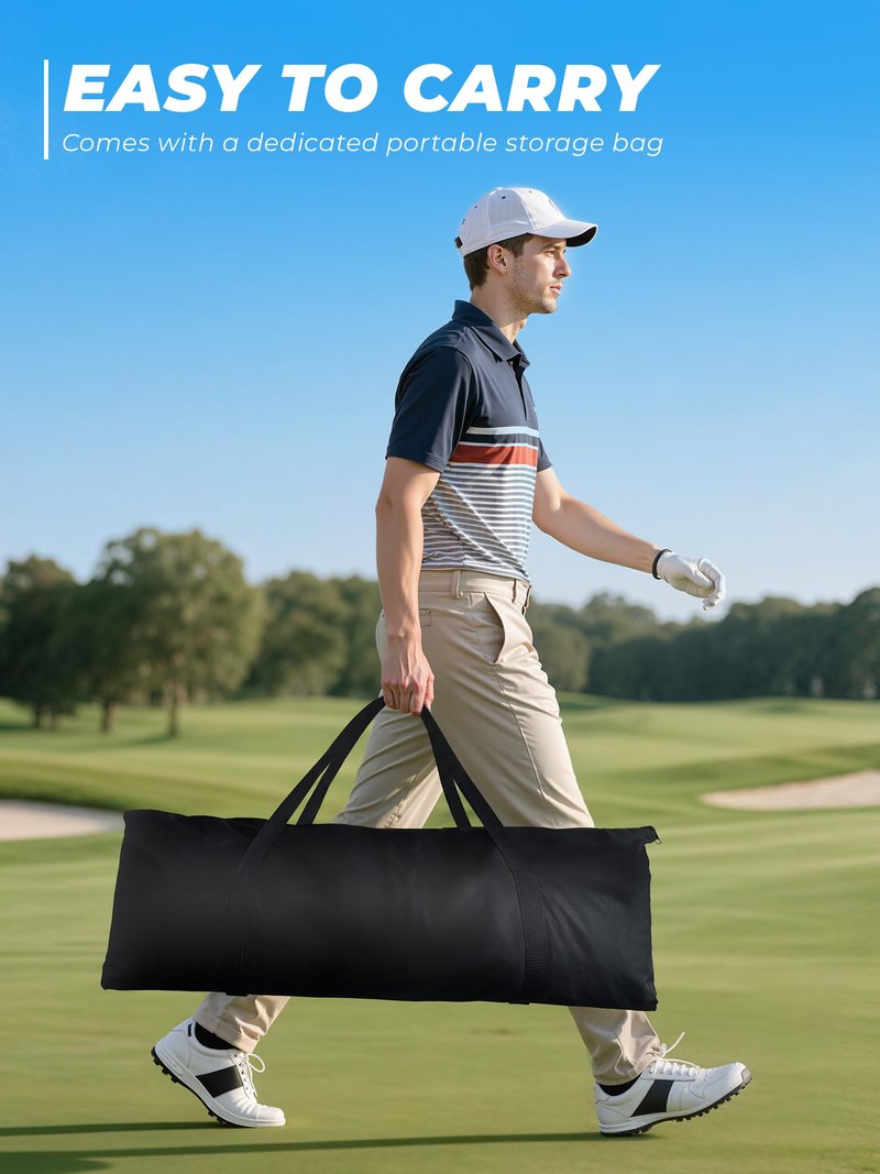 Sturdum 10x7ft Golf Hitting Net with Built in Side Barriers, Heavy Duty Practice Net for Driving Swing Chipping Home Simulator Training, Portable Training Aid with Carry Bag