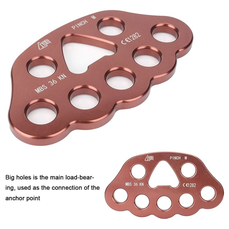 Uxsiya 36KN 8 Holes Outdoor Rigging Plate Rock Climbing Multi Anchor Point Connector Gear for Secure Climbing Adventures