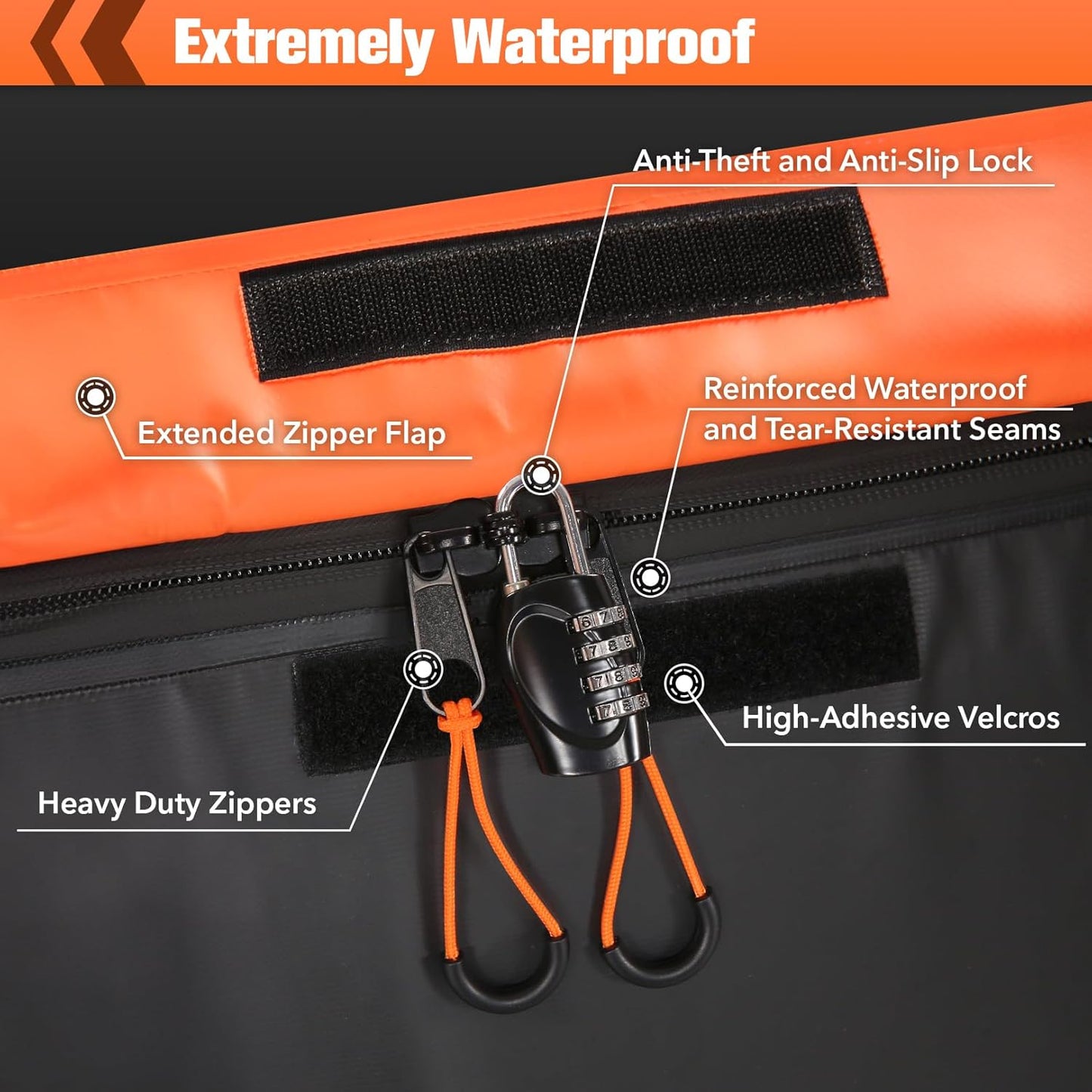 Sailnovo Waterproof Hitch Cargo Carrier Bag - 20 Cubic Feet Soft Shell Design | 8 Reinforced Straps & Lock