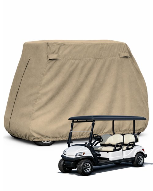 Formosa Covers Heavy Duty Golf Cart Cover 4 Passenger Extended Roof Premium Golf Cart Accessories All Weather fits 80" Roof EZGO, Club Car, Evolution, Yamaha G Models, GEM e2 (Grey, Taupe, or Green)