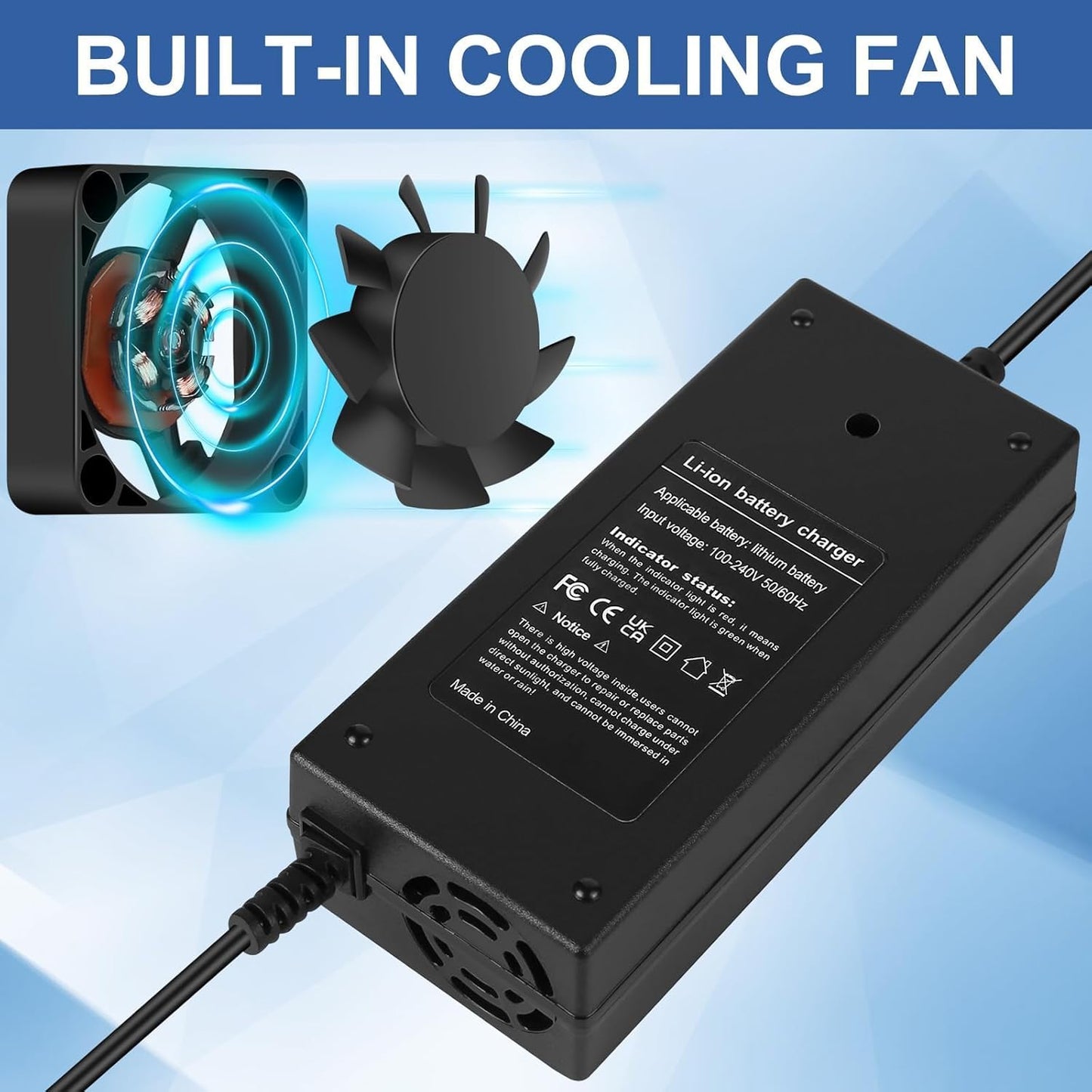 84V 3A XLR Charger - Universal 3-Plug Design for 72V Lithium Batteries | Compatible with Scooters