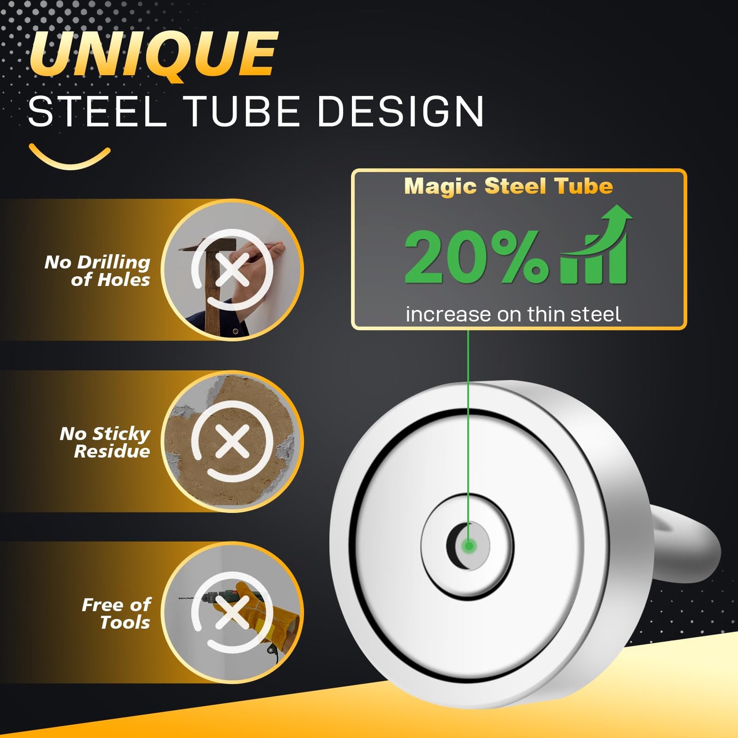 Neosmuk Magnetic Hooks,40lb Heavy Duty Earth Magnets with Hook for Refrigerator, Extra Strong Cruise Hook for Hanging, Magnetic Hanger for Cabins, Grill(Silver，10 Pack)