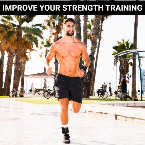 G FASHION STYLE Wearable Wrist & Ankle Weights, Set of 2 (1 LB ea.), Adjustable Arm Weights Set, Weight Loss strenght training bracelet, Women/Man. (Black)