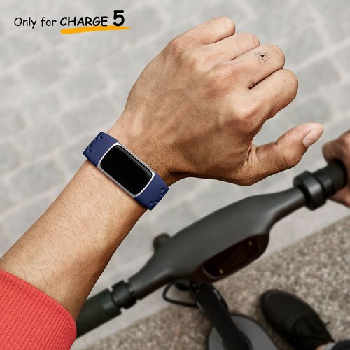6 Pack Band Compatible with Fitbit Charge 5 Bands Women Men - Breathable Sport Band Soft Waterproof Replacement Wristbands Strap for Fitbit Charge 5 Advanced Fitness Tracker, 3 Pack