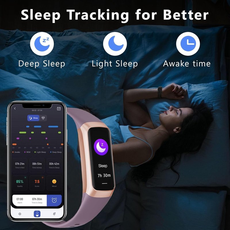 BSLIZHEN Fitness Tracker with 24/7 Blood Oxygen Heart Rate and Sleep Monitor,IP68 Waterproof,1.10''AMOLED Touch Color Screen,Step Counter Health Activity Trackers for Women Men (Bordeaux)