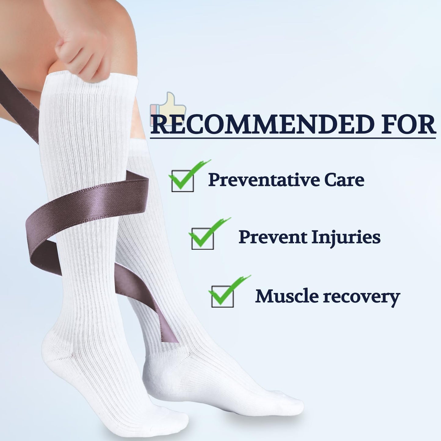 LIN PERFORMANCE Compression Socks for Women and Men 3 Pairs 15-20 mmHg Cotton Knee High Support Socks for Travel Nurses Running Pregnant (White,9-11)