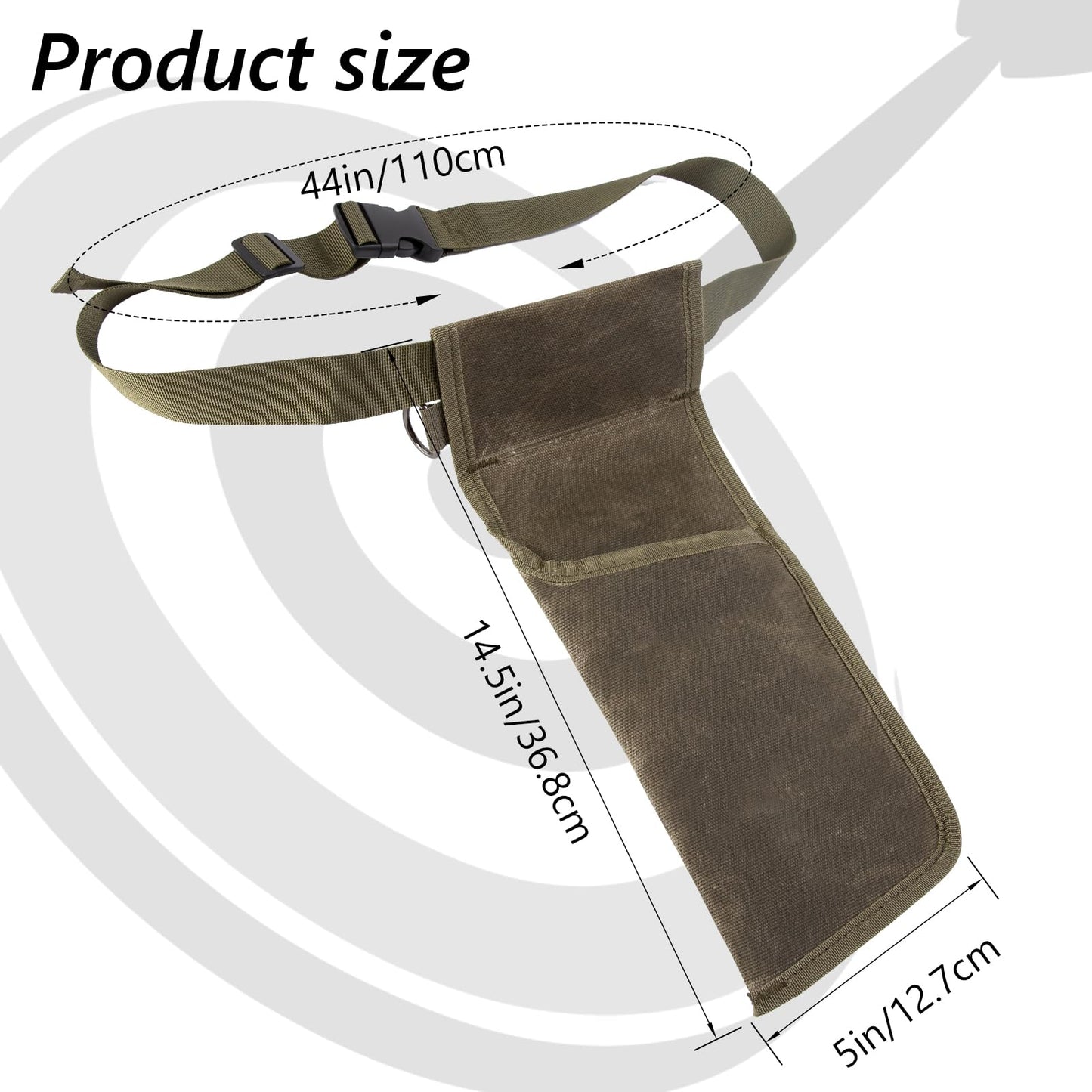 SF4 Hip Quiver for Arrows,Beginner Right Handed Quiver Arrow Holder,Canvas Quiver Arrow,Waist Archery Quiver with Adjustable Belt Strap for Target Shooting,Archer Accessories(Only Bag) (Army Green)