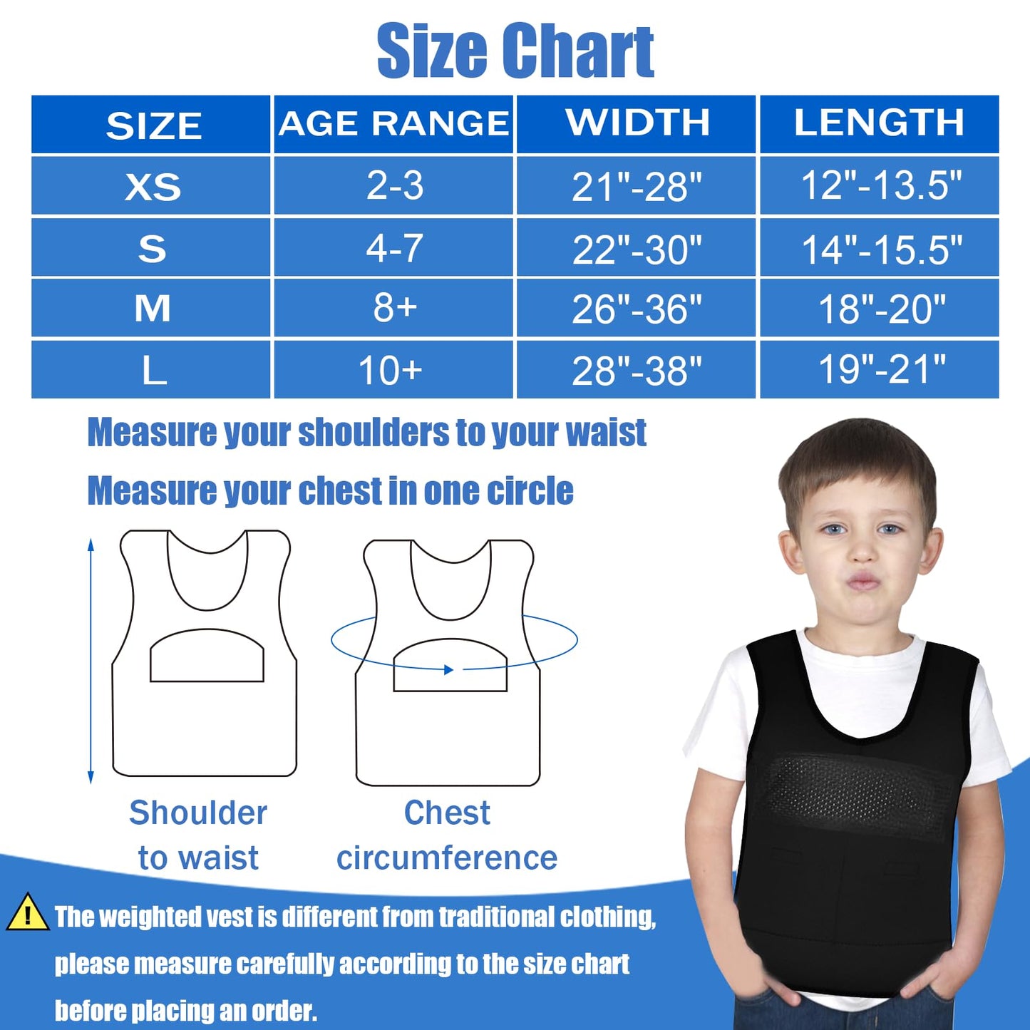 Weight Vest for Kids Black (Black, Large)
