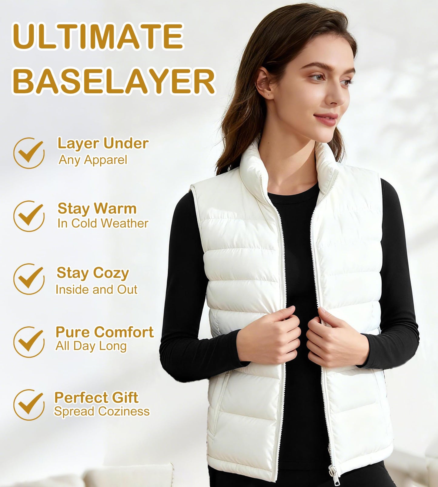 HeliosCloak 4 Pack Women's Thermal Long Sleeve Shirts Ultra Soft Double-Sided Fleece Lined Base Layer Winter Basic Underwear Tops 4SetA M