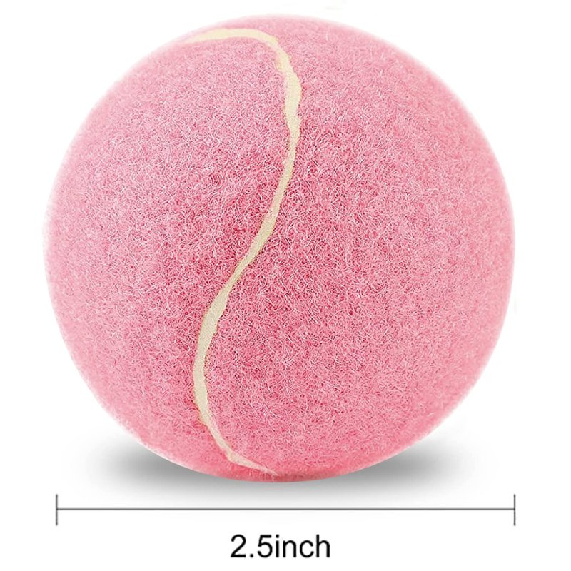 URBEST Tennis Balls, 12 Packs Training Tennis Balls Practice Balls for Novice Player, Pet Dog Playing Balls with Mesh Carry Bag (Light Pink)