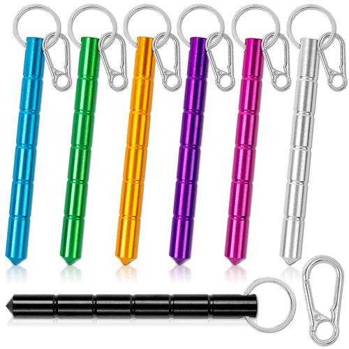 GTILE 7Pcs Safety keychain Set Protection Keychain, Aluminum Keychain Keychain Set, Tactical Glass Breaker Tool, Self Defense Weapon for Women Ladies Girls (colorful)